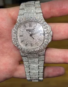 Patek Philippe Nautilus “Iced Out??5719/10G Authentic Copy 1:1 photo review