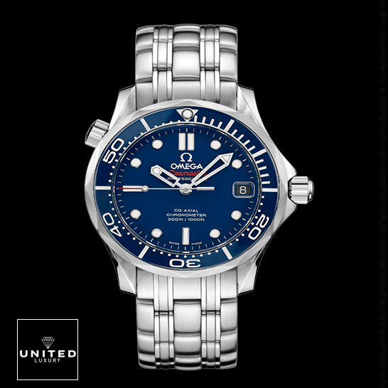 Omega Seamaster Steel Ref. 212.30.36.20.03.001 Master Clone Quality omega seamaster 300m steel 212 30 36 20 03 001 blue dial front two Omega Seamaster 212_30_36_20_03_001 300m Steel Blue Dial Replica black background