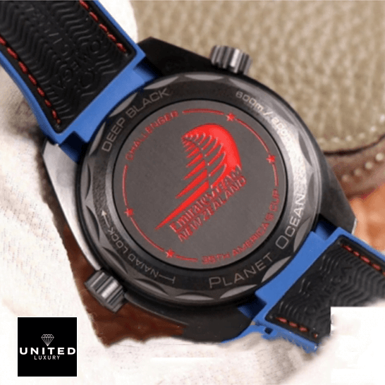 Omega Seamaster Planet Ocean Black Case Replica upside view