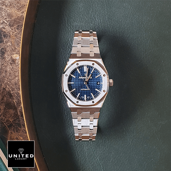 Audemars Piguet Royyal Oak Blue Dial Replica stainless steel bracelet