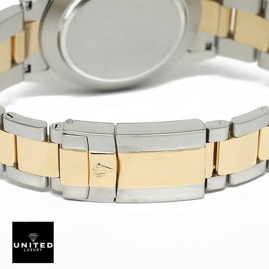 Rolex Daytona Two-Tone 116523 "White Dial" Authentic Super Replica rolex 116523 white dial replica 5 Rolex Daytona Two Tone Bracelet 116523 Replica Fold Clasp on the Rolex logo