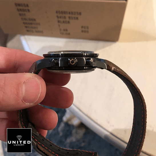 Omega Speedmaster Moonwatch 311.92.44.51.01.006 True Replica 1:1 omega speedmaster 311.92.44.51 replica rightside Omega Speedmaster 311.92.44.51 Crown Replica side view