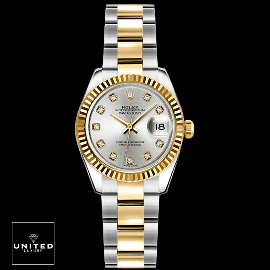 Rolex Datejust 179173 "Yellow Gold Diamond" Pro Clone 1:1 Rolex Datejust 179173 White Dial with Diamonds Replica Black Background