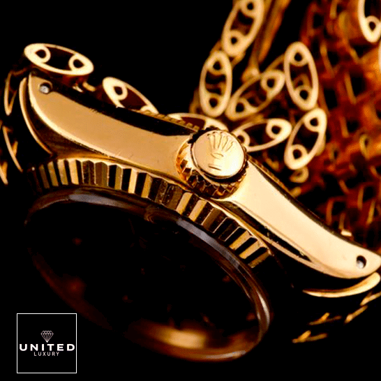 Rolex Datejust "Champagne Dial" 6824 True Replica 1:1 Rolex Datejust 6824 Yellow Gold Crown Pusher Replica