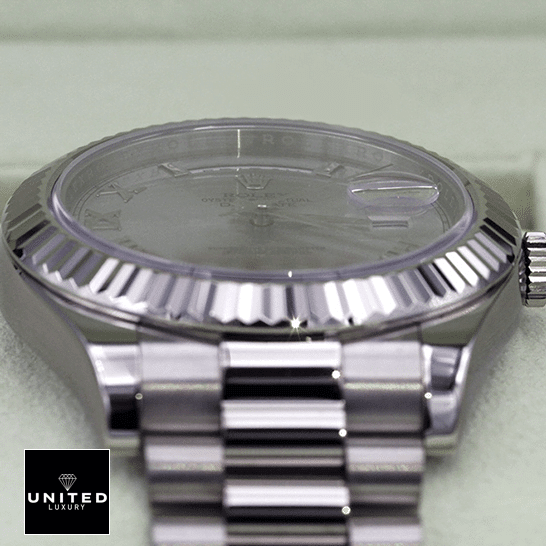 Rolex Day-Date 218239-0041 "White Roman Dial" First-Class Clone rolex day date218239 0041 replica steel