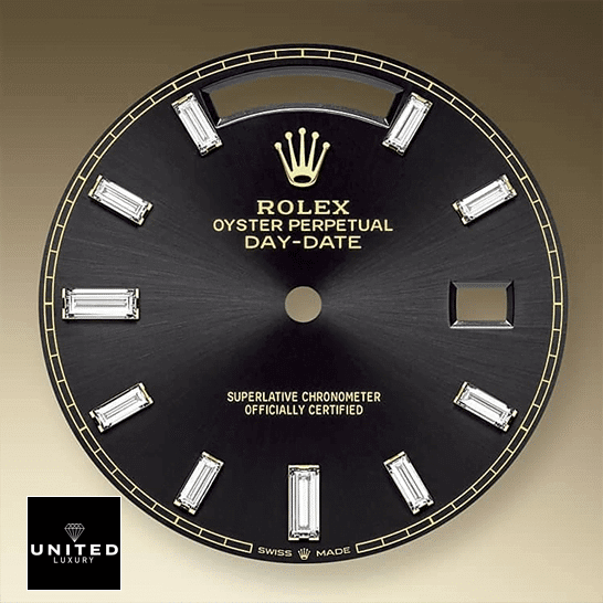 Rolex Day-Date Super Clone 228398TBR | United?Luxury?Shop rolex day date 228398TBR 0001 KW yellow gold diamonds black dial oyster replica dial 1 Rolex Day-Date 40 228238-0007 Black Dial with Diamond Indices Replica