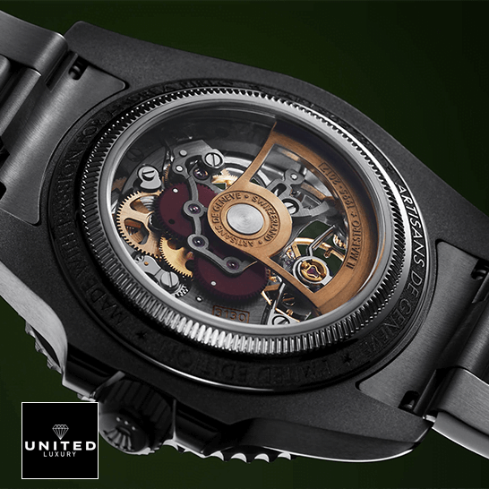Rolex Perpetual Skeleton 114200 Case Replica black background