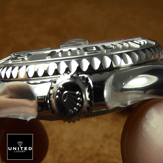 Rolex Yacht Master Platinum Steel Replica crown / push button