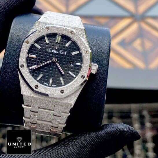 Audemars Piguet Royal Oak 67653BC.GG.1263BC.02 "Frosted" Super Clone Elite Clone Edition frosted ap replica hand AP Frosted White Gold Bezel 67653BC.GG.1263BC.02 Replica