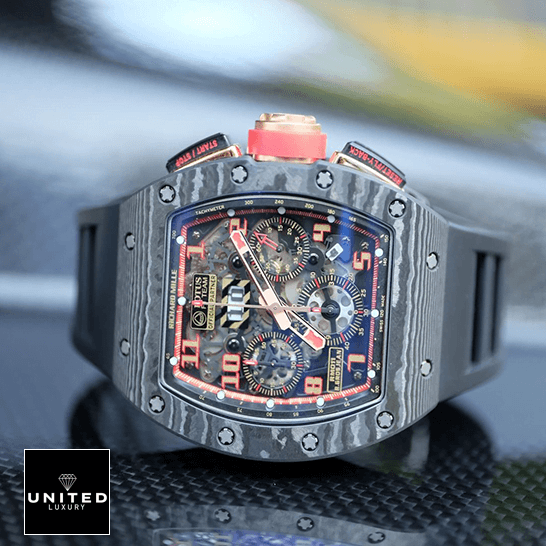 Richard Mille RM 011 "F1 Chronograph" Premium Replica 1:1 Richard Mille RM011 Romain Lotus Rose Gold Replica crown / push button