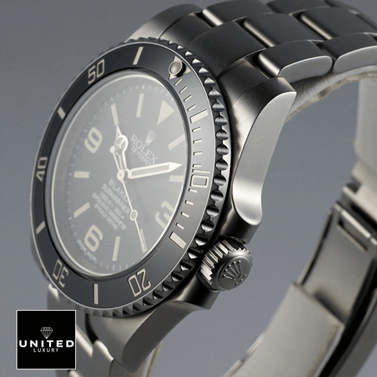 Rolex Blaken Submariner Black Dial 6190 Replica Side view