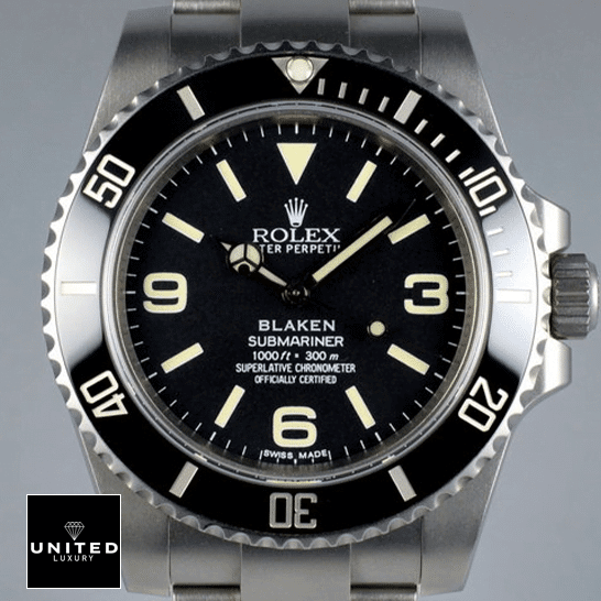 Rolex Blaken Submariner 6190 Replica close view