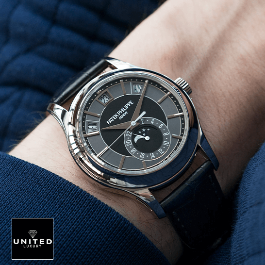 Patek Philippe Annual Calendar 5205G-010 "Opaline Dial" Deluxe Replica Edition patek hilippe complications automatic grey dial 5205G 010