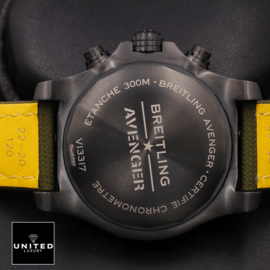 Breitling Avenger Night Mission V13317101L1X1 "Titanium" Premium Super Clone breitling avenger chronograph 45 night mission V13317101L1X1 back breitling_avenger_chronograph_45_night_mission_V13317101L1X1_back