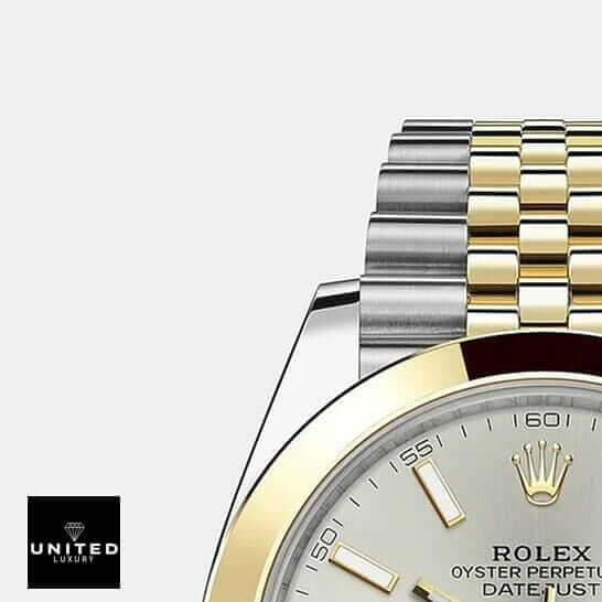 Rolex Datejust 126303-0002 Yellow Gold Super Accurate Clone rolex datejust 41 gold unitedluxury united Rolex Datejust 41 126303-0002 Two Tone Jubilee Bracelet Replica white background