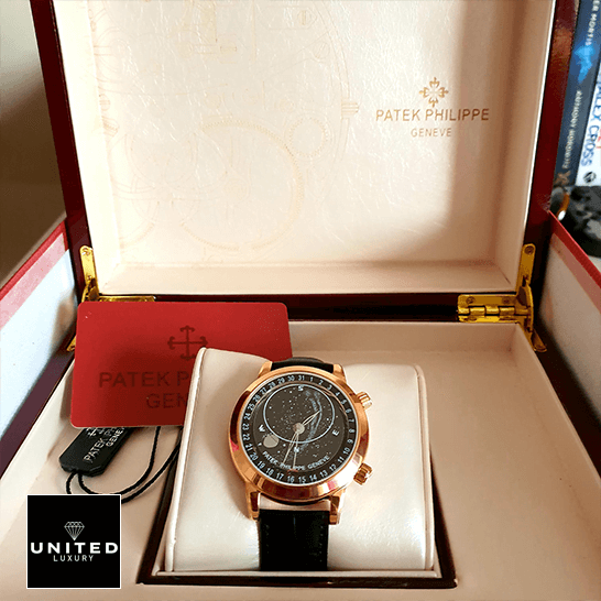 Patek Philippe Grand Complications 6102R-001 "Celestial" Premium Clone Edition Patek Philippe Celestial Rose Gold Black Dial Replica in the box