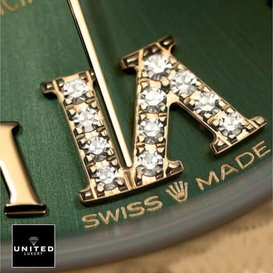 Datejust Green Roman Super Clone 278243-0016 United Luxury Deluxe Replica Edition datejust1 Rolex Datejust 278243-0016 Yellow Gold & six diamond Green Dial Replica