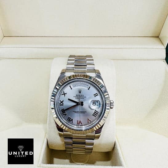 Rolex Day-Date II 218239 "Grey Roman Dial" Elite Clone Edition Rolex Rhodium 41 Replicaa1s