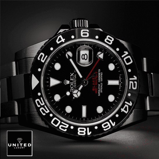 Rolex Blaken GMT-Master II Black Bezel With White Numerial Replica