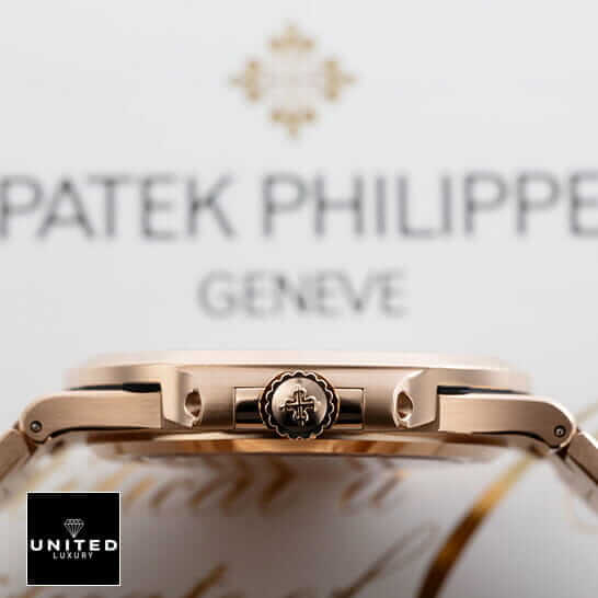 Patek Philippe Nautilus Chronograph 5980/1R-001 "Rose Gold Black Dial" Super Clone Edition patek philippe nautilus rose black dial replica 5 Patek Philippe Nautilus Rose Gold Case Replica crown on the patek logo