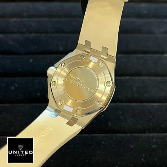 Audemars Piguet Royal Oak 67540SK.ZZ.A010CA.01 "Silver" Ladies Top Clone 1:1 ap royal silver ladies replica 4 1 AP Royal Oak Offshore Stainless Steel Silver Replica upside view