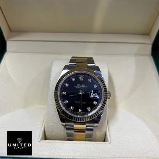 Rolex Datejust 126333-0005 Black Dial Signature Replica 1:1 rolex 126333 replica Rolex Datejust 126333-0005 Yellow Gold & Steel Oyster Replica in box