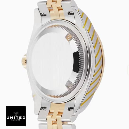 Rolex Lady-Datejust 279383RBR Diamond Bezel Ultra Clone 1:1 rolex 279383rbr replica2 Rolex 279383rbr Yellow Stainless Steel Case Replica white background