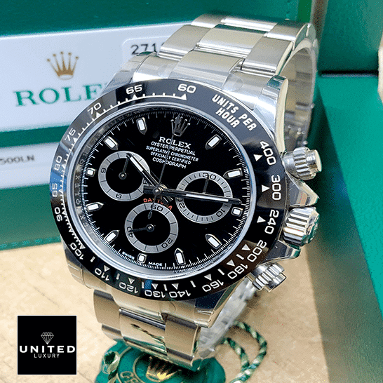 Rolex Daytona Cosmograph 116520 "Black Dial" Ultra Realistic Copy rolex daytona 116500LN stainless steel black dial oyster Rolex Daytona 116500ln-0002 Black Bezel Black Dial Replica Button & Crown Pusher