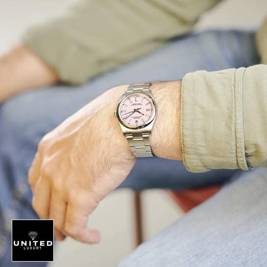 Rolex Oyster Perpetual 124300 "Candy Pink" Collector’s Clone 1:1 rolex oyster perpetual 126000 replica Rolex Oyster Perpetual 124300 Oyster Replica in green shirt & on his arm