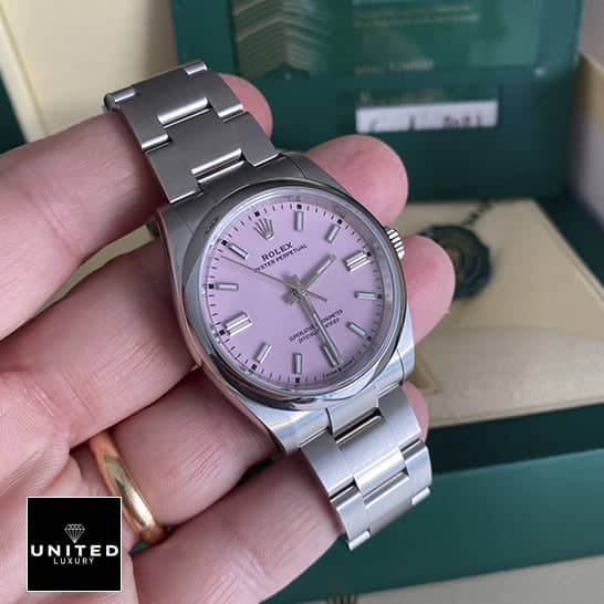Rolex Oyster Perpetual 124300 "Candy Pink" Collector’s Clone 1:1 rolex oyster perpetual 126000 replica 5 rolex-oyster-perpetual-126000-replica-5