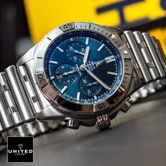 Breitling Chronomat "Frecce Tricolori" A13050 Top Grade Replica Breitling Frecce Tricolori Replica3 Breitling Frecce Tricolori Blue Dial Replica Stainless Steel Bracelet