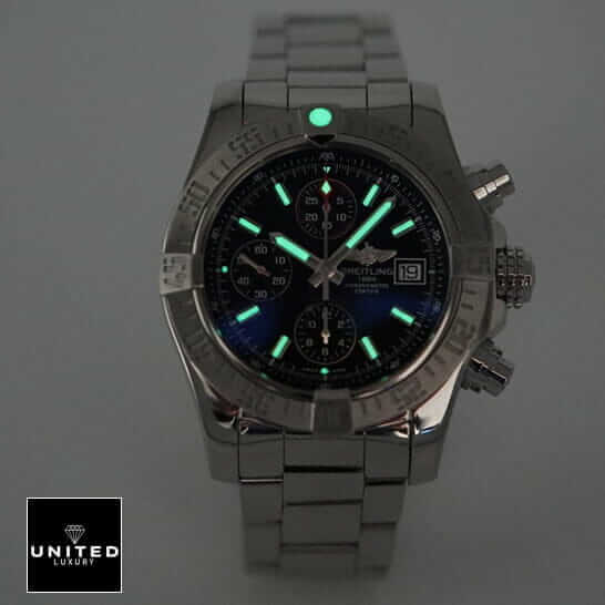 Breitling Super Avenger II A13370 "Black Dial" Premium Duplicate Edition breitling super avenger a13370 replica1 Breitling Super Avenger a13370 replica watch with luminous dial markers