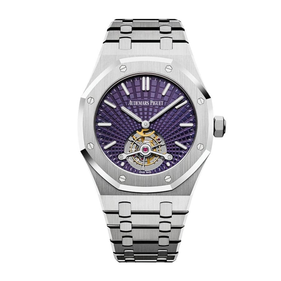 Audemars-Piguet-Royal-Oak-Tourbillon-Extra-Thin-Stainless-Steel-Purple-Index-Steel-41mm-26522ST.OO_.1220ST.01.jpg Audemars Piguet Royal Oak Tourbillon Extra-Thin 26522ST Exclusive Clone Edition - Image 1