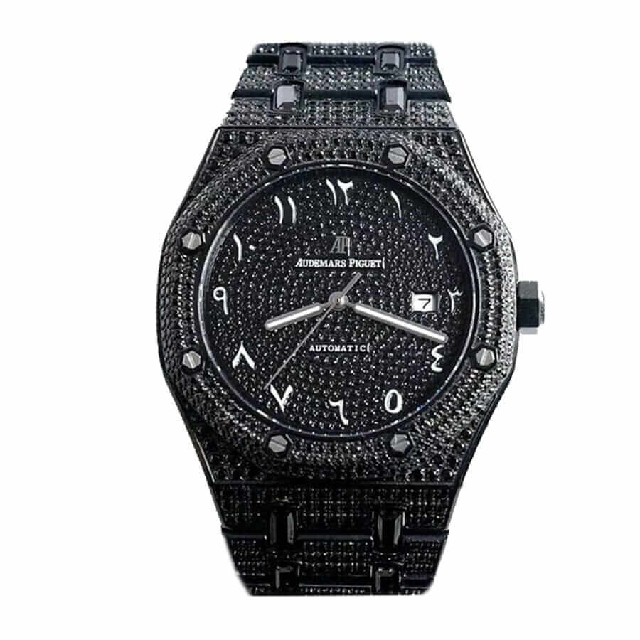 audemars-piguet-royal-black-diamonds-with-arabic-dial-a160m266-replica-1.jpg Audemars Piguet Royal Oak A160M266 “Diamond” Exclusive Clone 1:1 - Image 1
