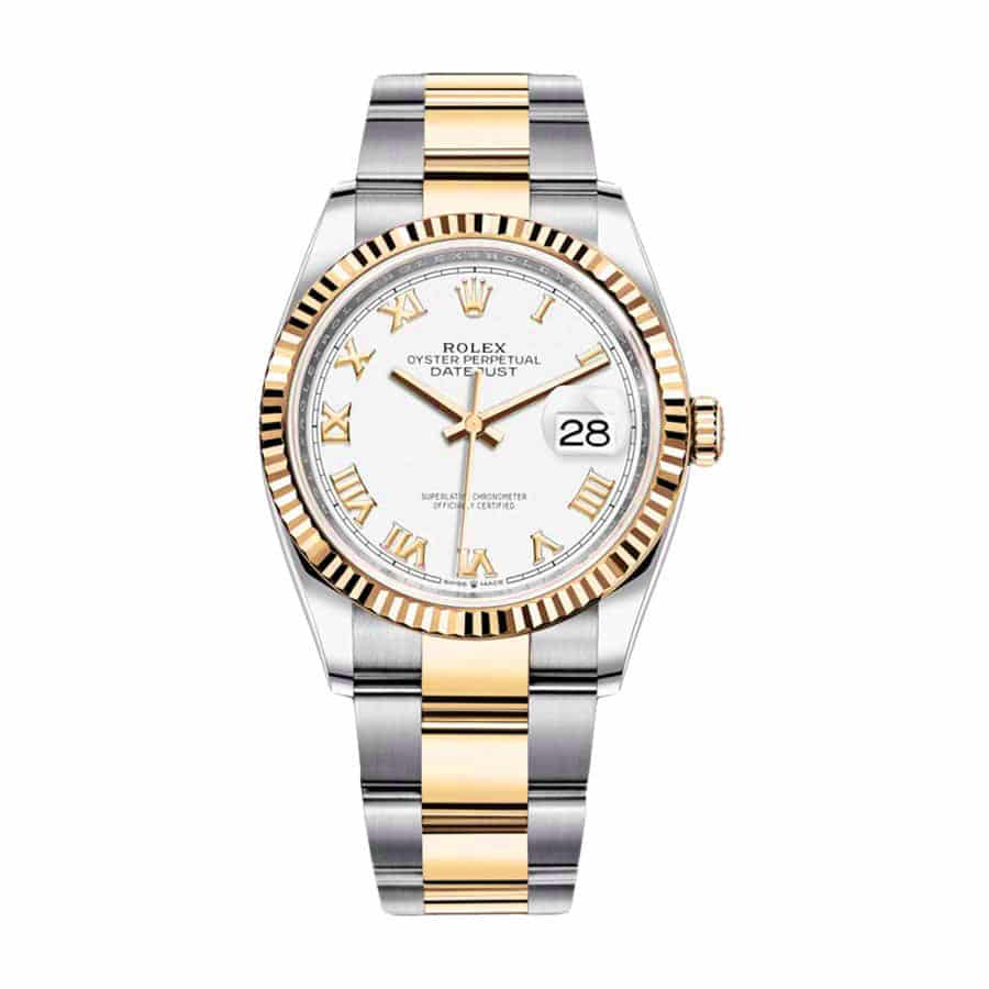 rolex-datejust-126231lc-steel-yellow-gold-automatic-white-dial-oyster-replica.jpg Rolex Datejust 126300 “White Roman Dial” Authentic Copy 1:1 - Image 1