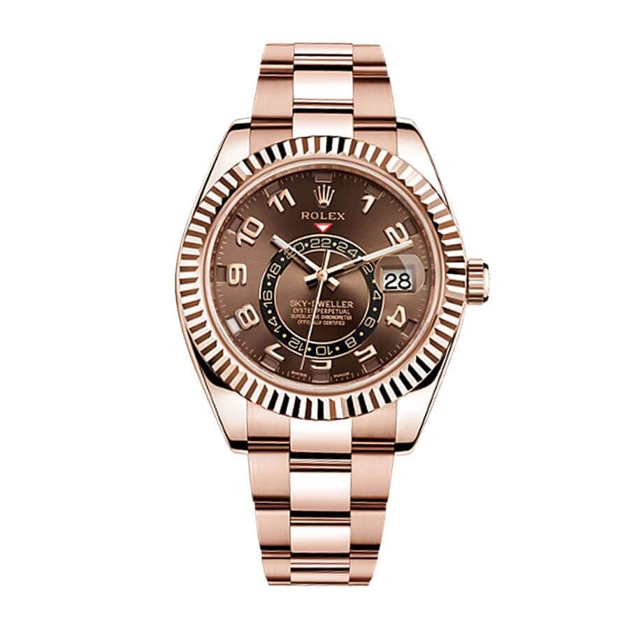 rolex-sky-dweller-chocolate-dial-rose-gold-326935-replica.jpg Rolex Sky-Dweller 326935 “Rose Gold Chocolate Dial” Authentic Super Replica - Image 1
