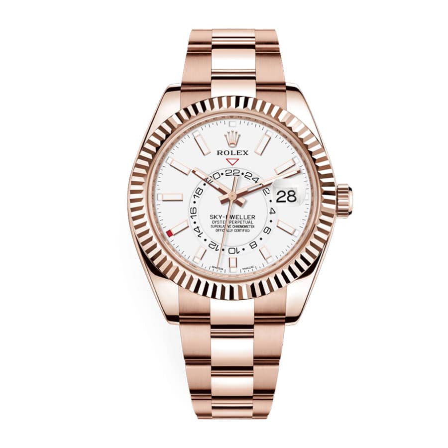 rolex-sky-dweller-rose-gold-white-dial-326935-replica-1.jpg Rolex Sky-Dweller 326935 “Everose Gold” Swiss Super Clone - Image 1